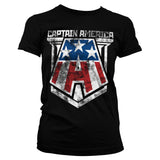 Billede af Avengers, Captain America: Distressed A T-Shirt (Kvinder)