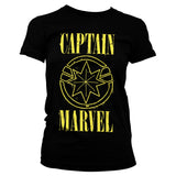 Billede af Captain Marvel, Captain Marvel: Yellow Grunge Logo T-Shirt (Kvinder)