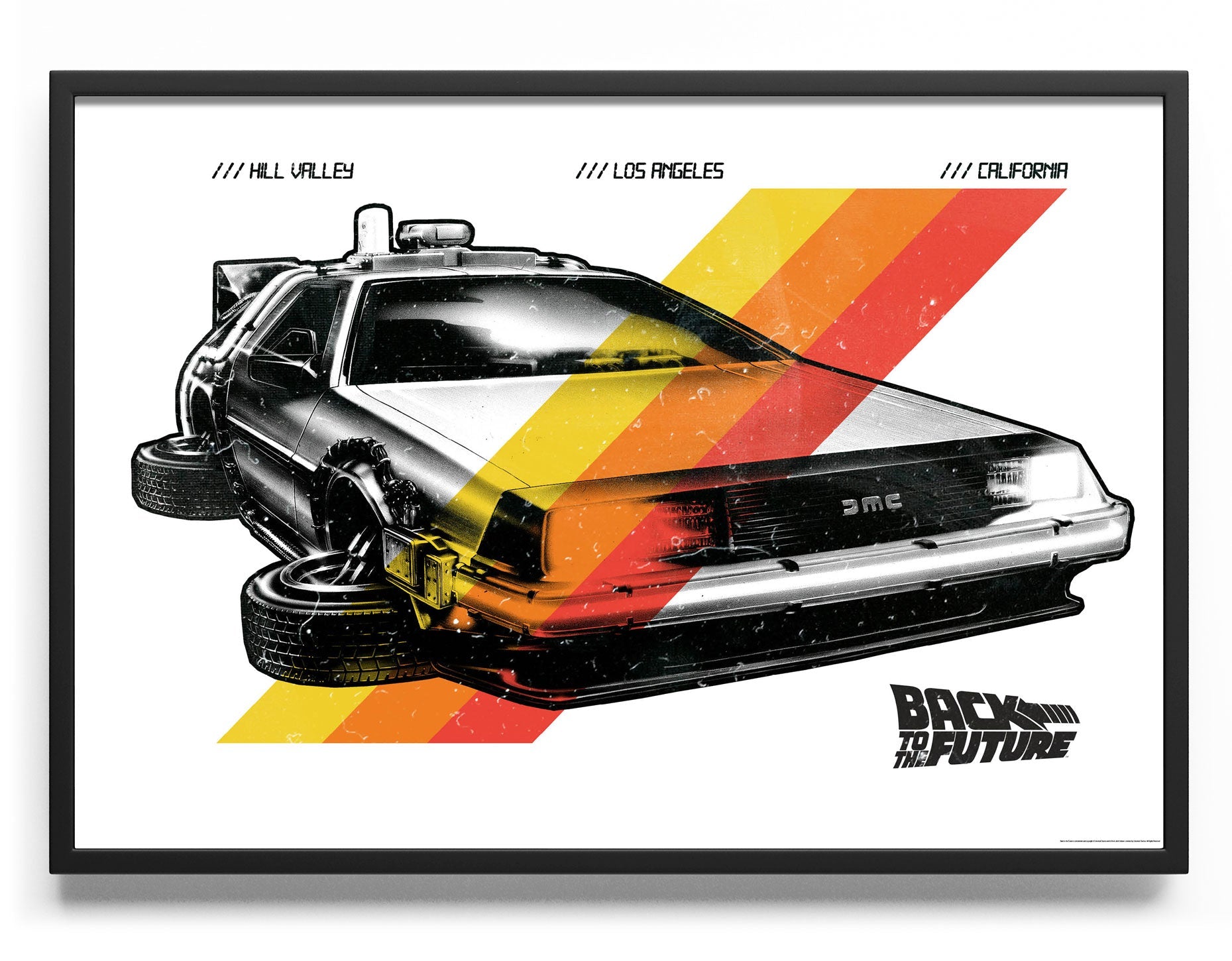 Hvid Retro DeLorean Poster Posters fra Back to the Future
