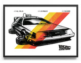 Hvid Retro DeLorean Poster Posters fra Back to the Future