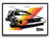Hvid Retro DeLorean Poster Posters fra Back to the Future