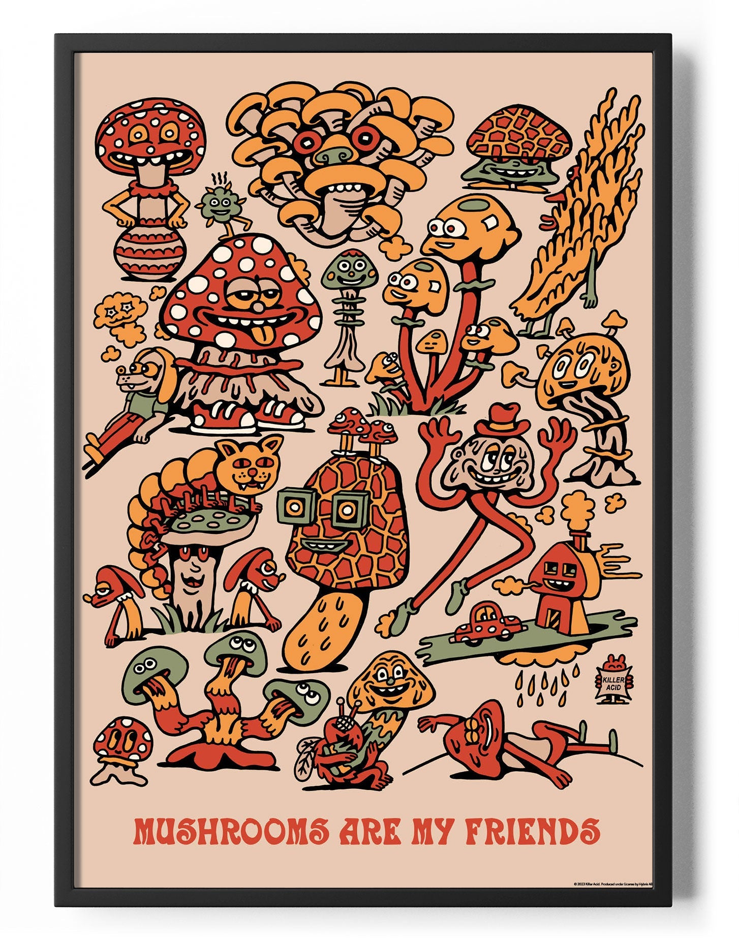 Killer Acid - Mushroom Friends Poster Posters fra Killer Acid