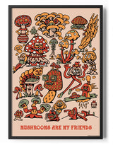 Killer Acid - Mushroom Friends Poster Posters fra Killer Acid