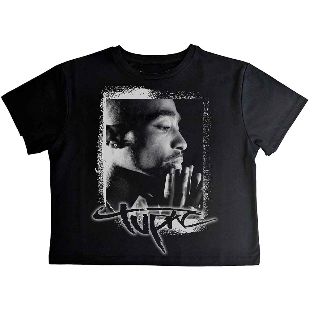 Tupac: Spray Photo Crop Top (Kvinder)