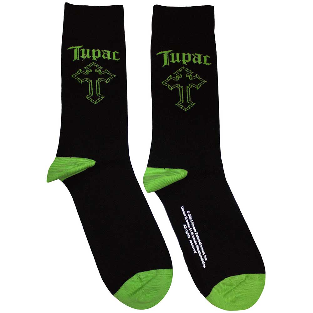 Tupac: Green Cross Ankle Socks