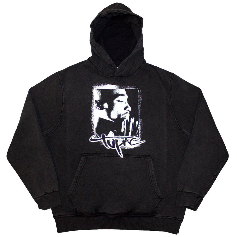 Tupac: Spray Photo Stone Wash Pullover Hoodie (Wash)
