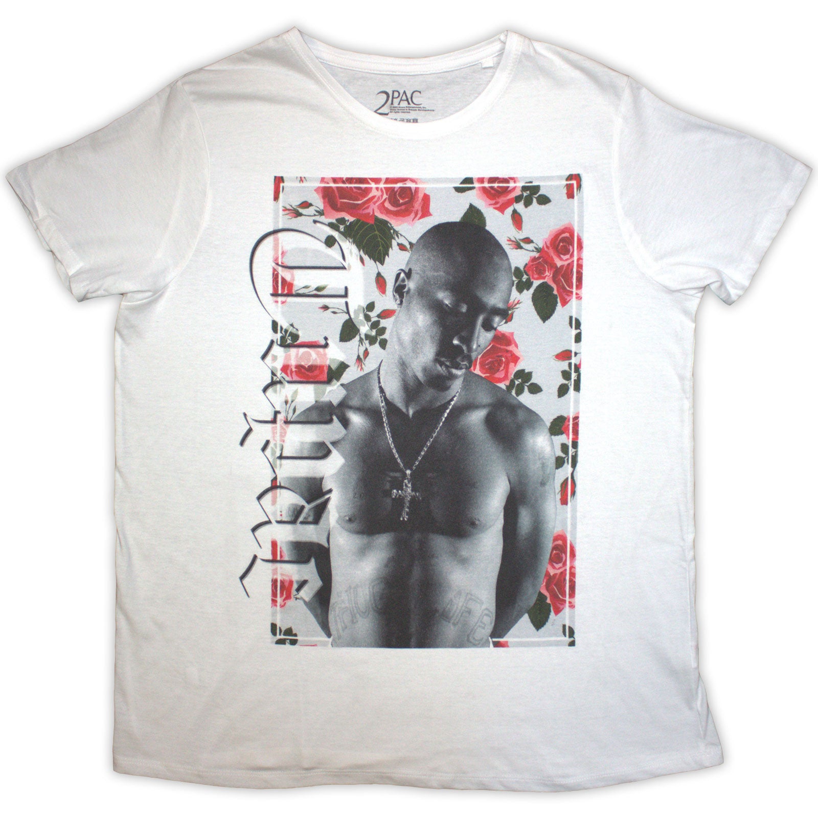 Tupac: Floral T-shirt – officielt merchandise