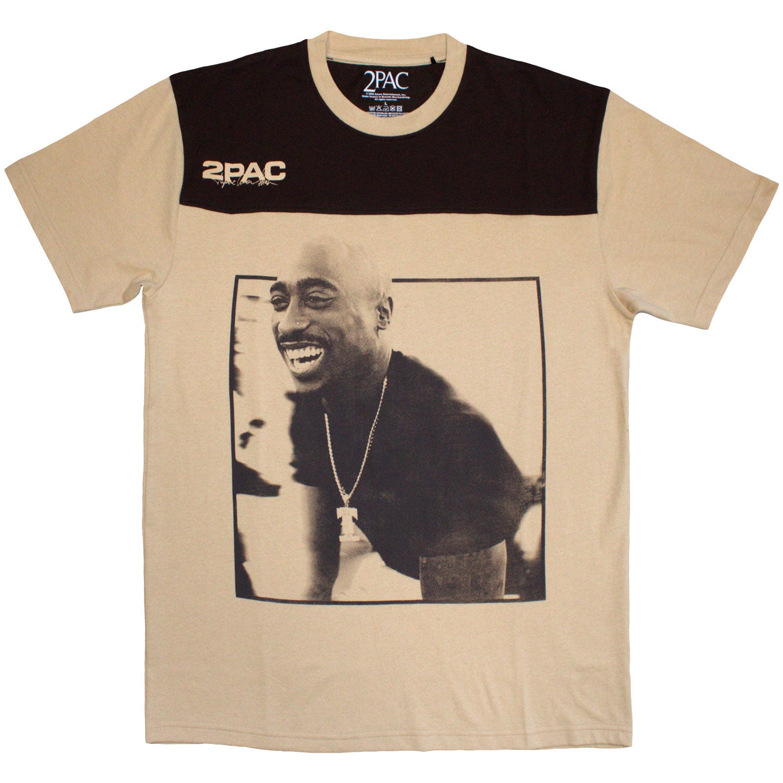 Tupac: Colour Block (Brown & Sand) T-shirt – officielt merchandise