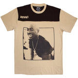 Tupac: Colour Block (Brown & Sand) T-shirt – officielt merchandise