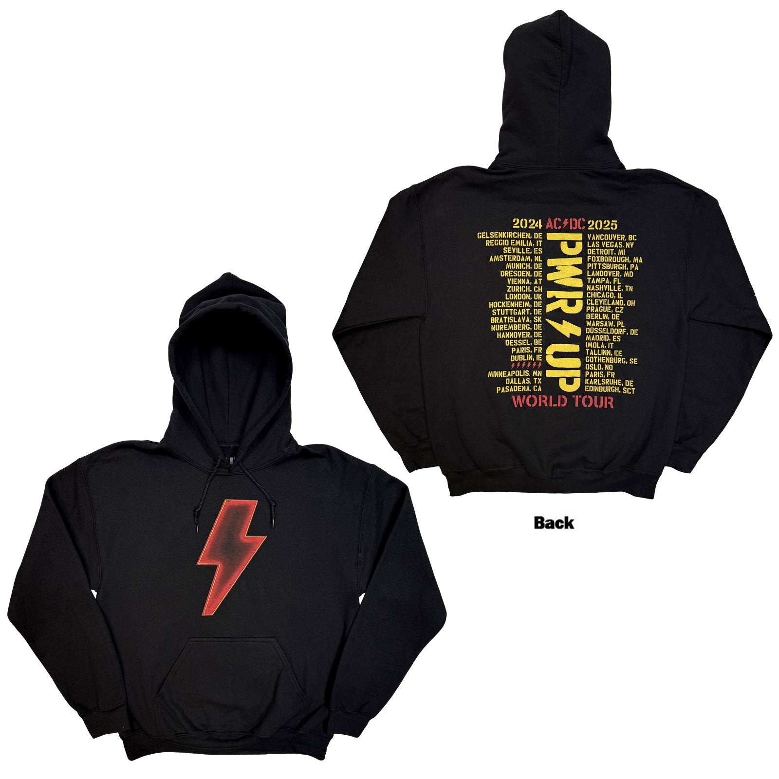 AC/DC: Lightning Bolt World Tour '24 - '25 Hoodie – officielt merchandise