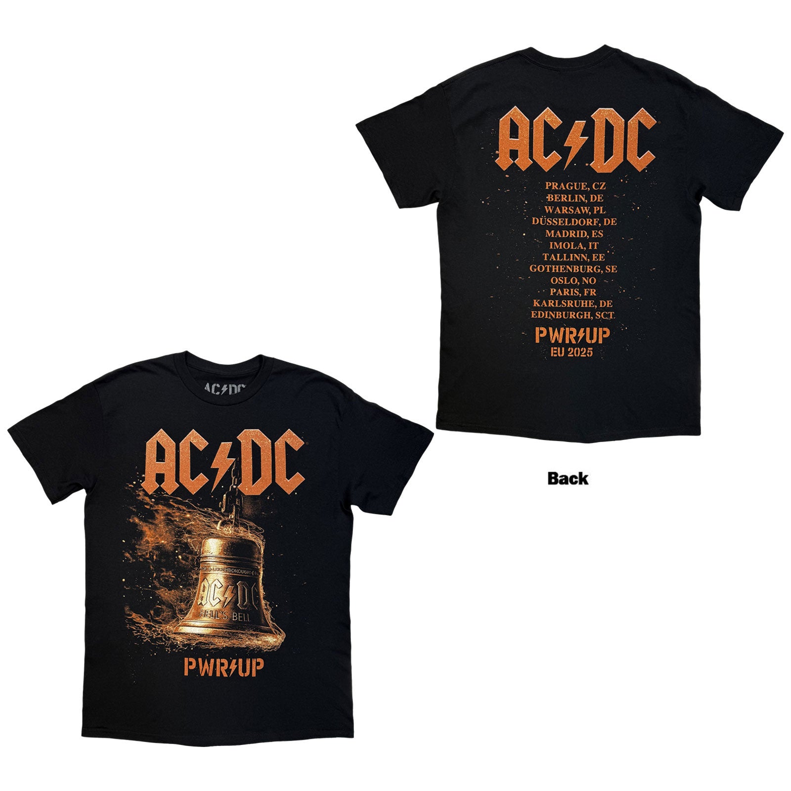 AC/DC: Bell Lightning EU Tour '25 T-shirt – officielt merchandise