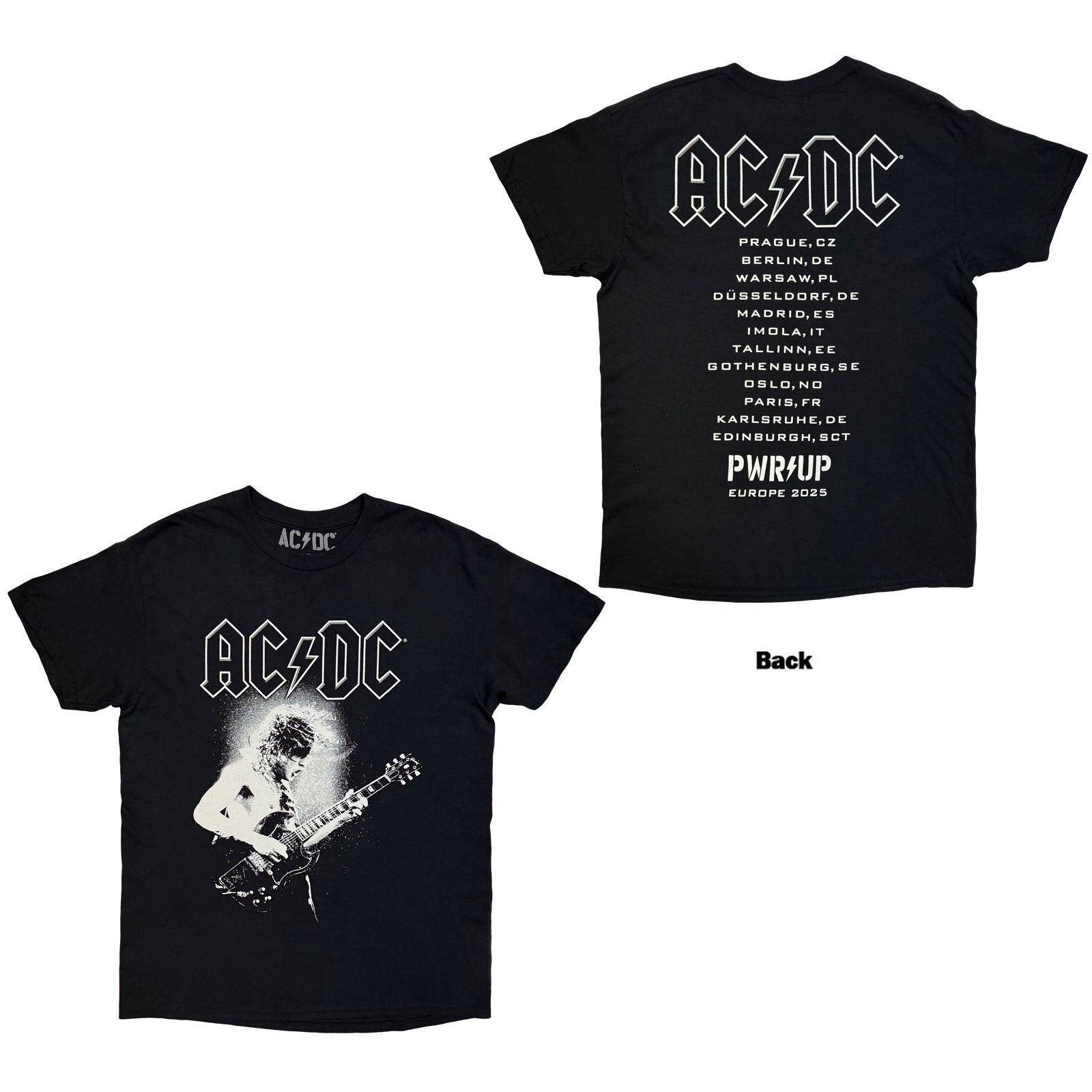 AC/DC: Angus Putland EU Tour '25 T-shirt – officielt merchandise
