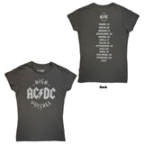 AC/DC: Silver High Voltage EU Tour '25 (Charcoal Grey) T-shirt – officielt merchandise