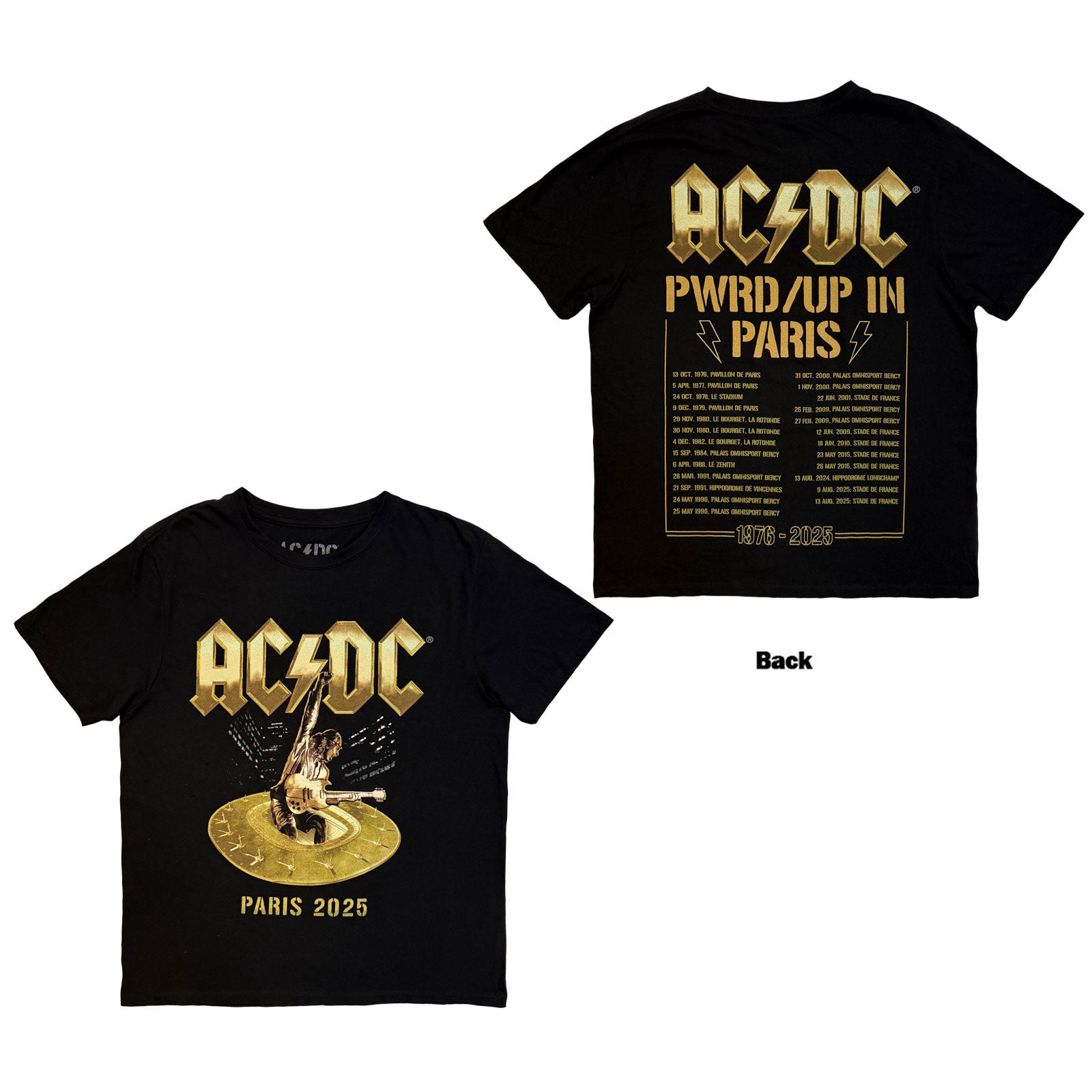 AC/DC: PWR'D - UP In Paris EU Tour '25 T-shirt – officielt merchandise