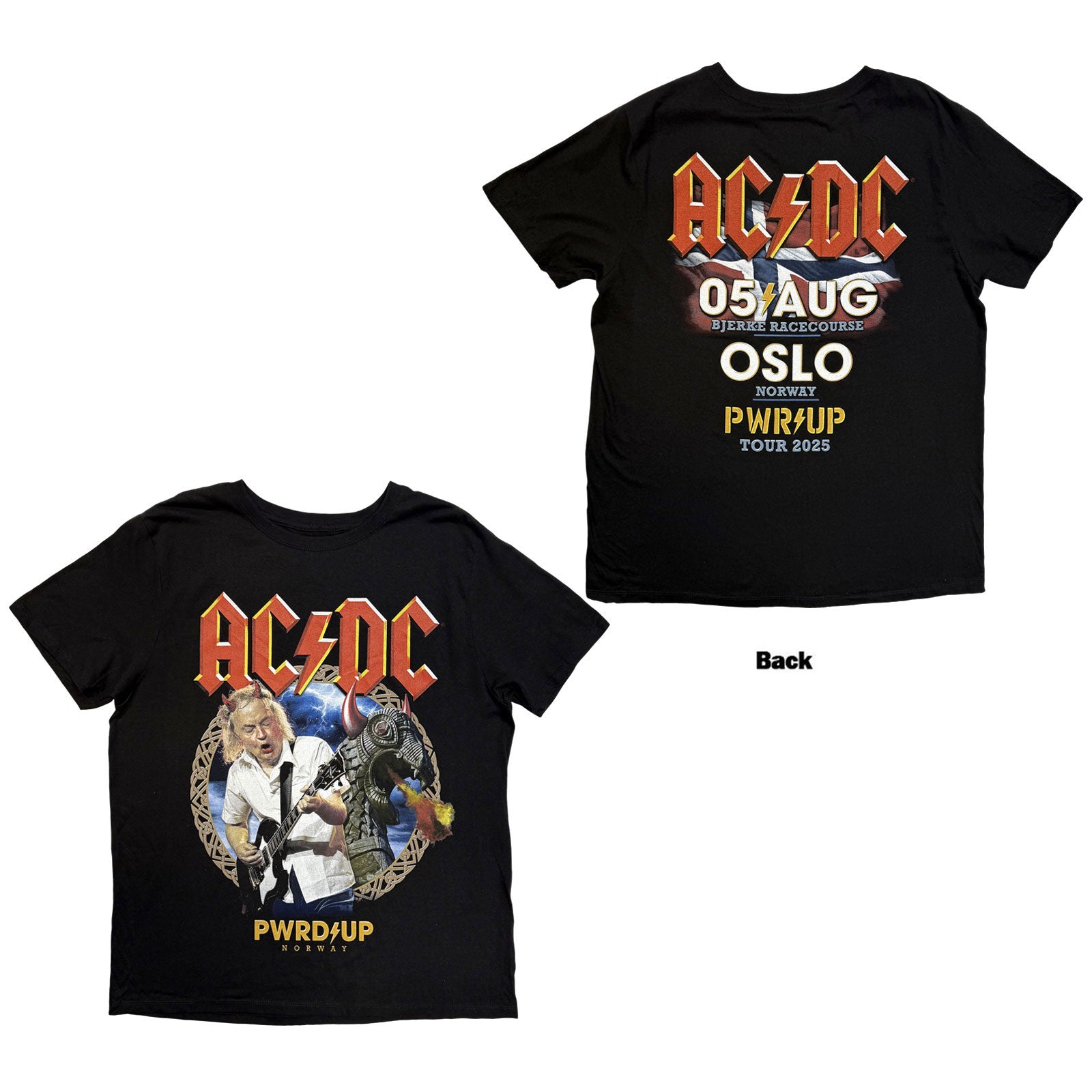 AC/DC: PWR'D - UP Norway EU Tour '25 T-shirt – officielt merchandise