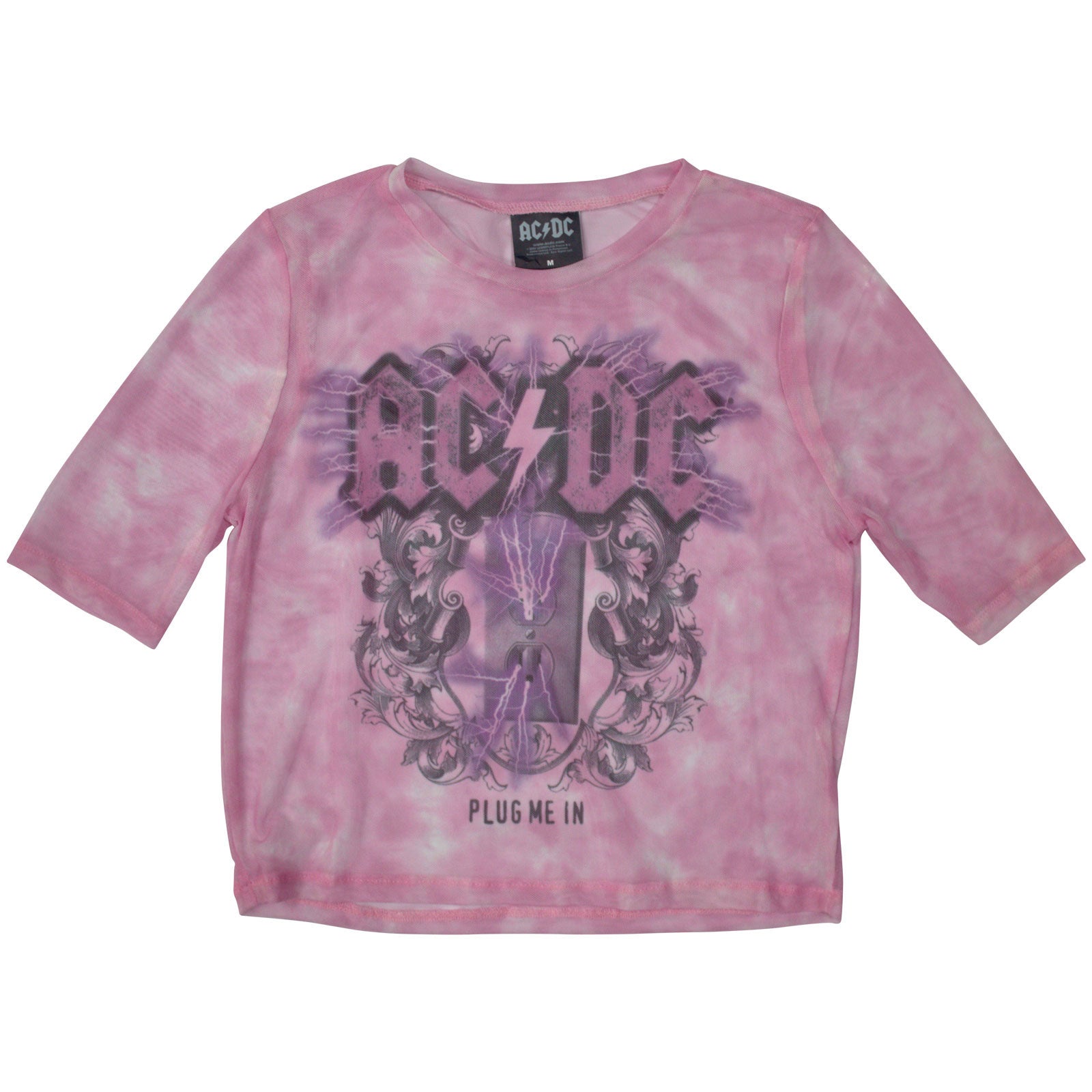 AC/DC: Plug Me In Crop Top (Kvinder) (Mesh)