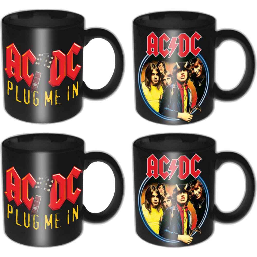 AC/DC: 4 Piece Set (2 each of Devil & Angus Plug Me In) Krus – officielt merchandise