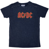 AC/DC: Logo (Navy Blue) (Wash Collection) T-shirt – officielt merchandise