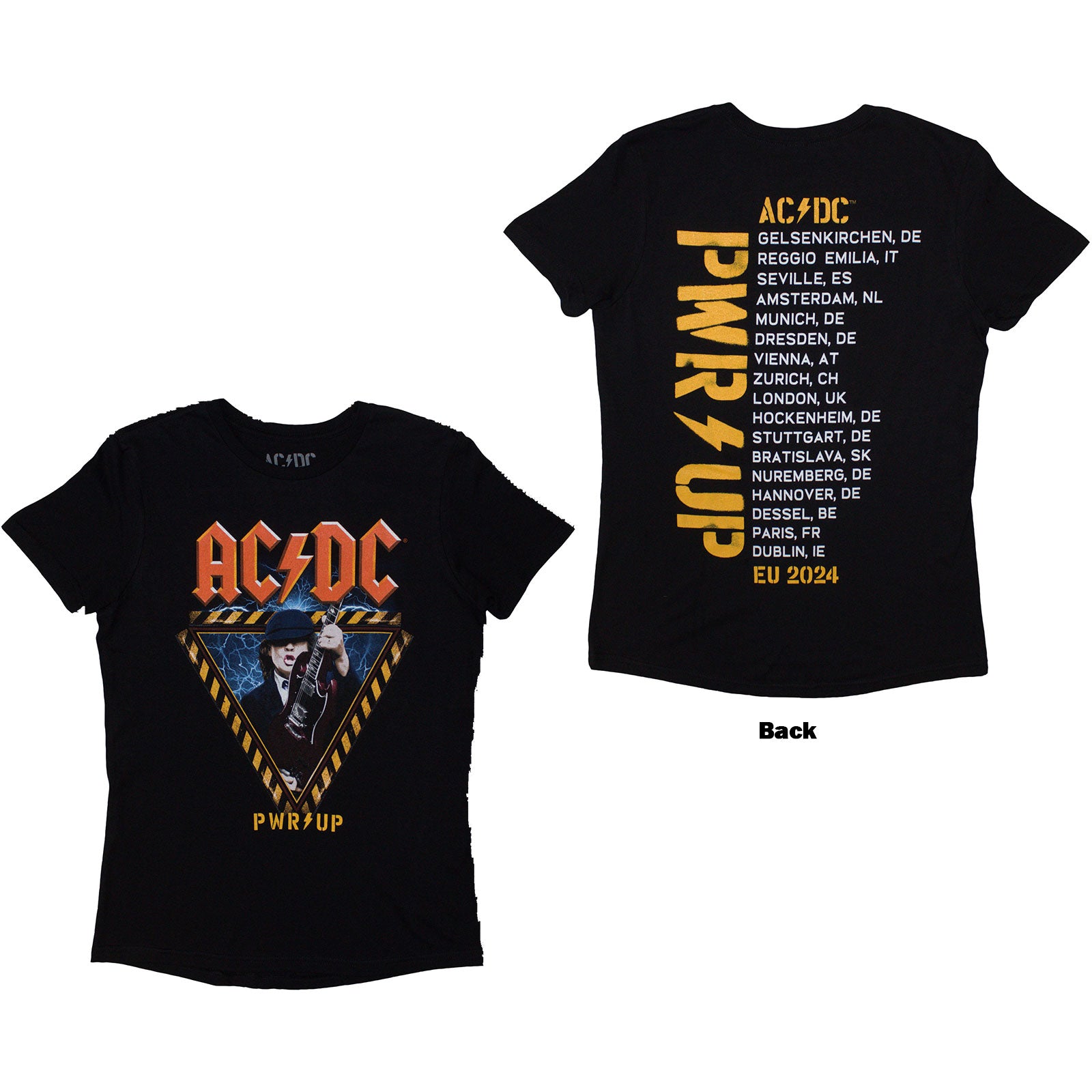 AC/DC: Angus Triangle PWR-UP EU Tour '25 T-Shirt (Kvinder)