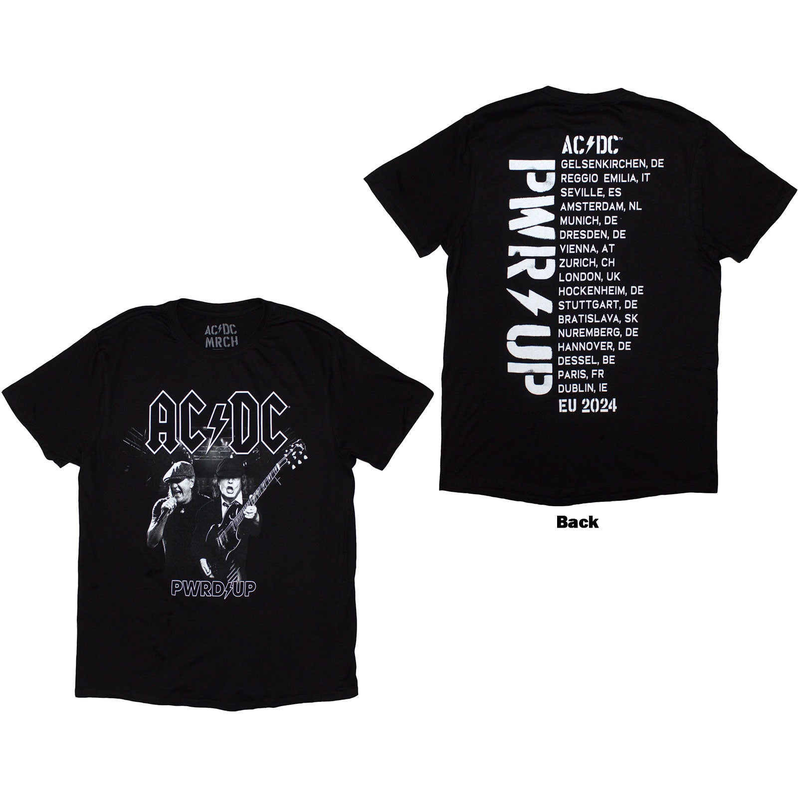 AC/DC: PWRD-UP B&W Photo EU Tour '24 T-Shirt