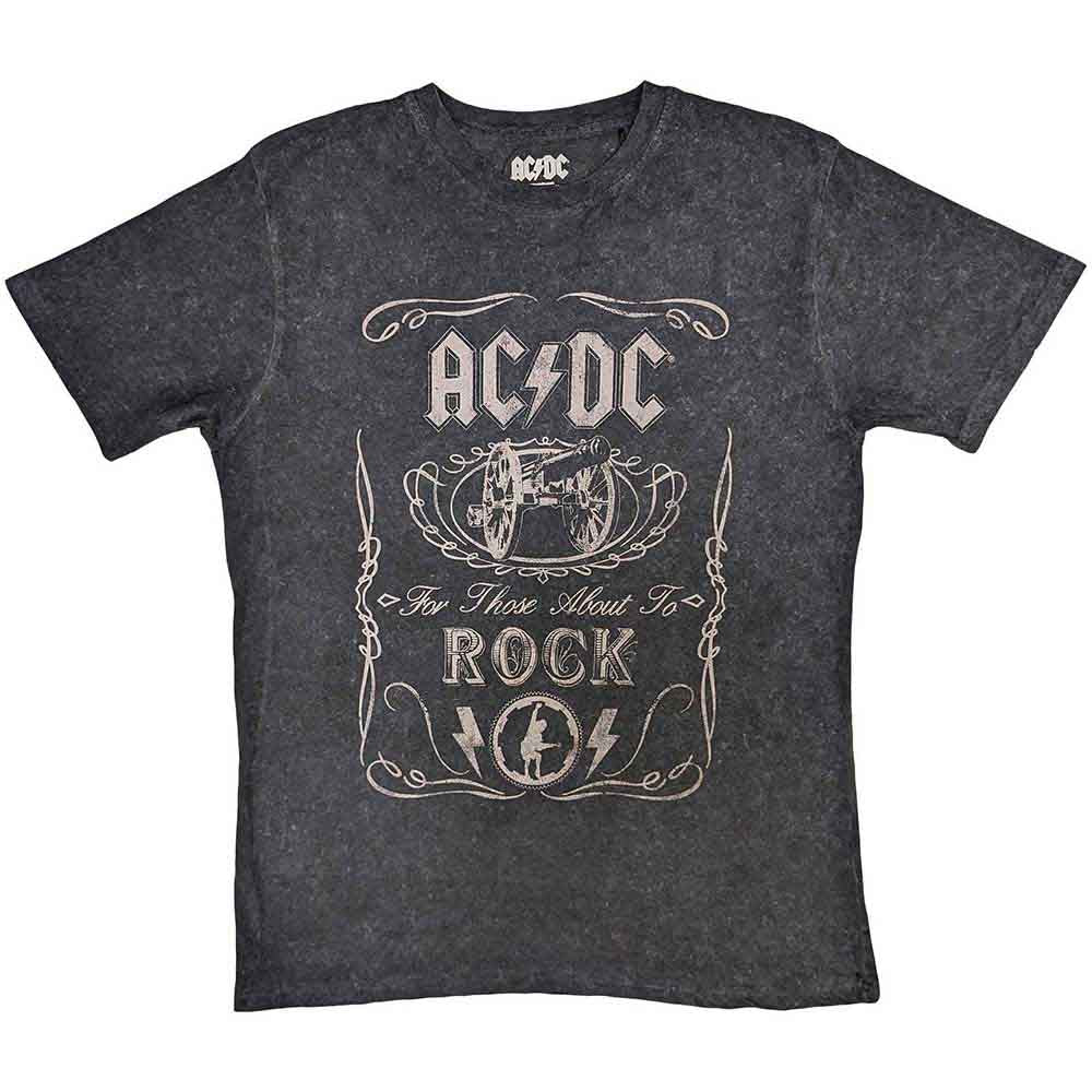 AC/DC: Cannon Swig (Dip - Dye On Black) (Wash Collection) T-shirt – officielt merchandise