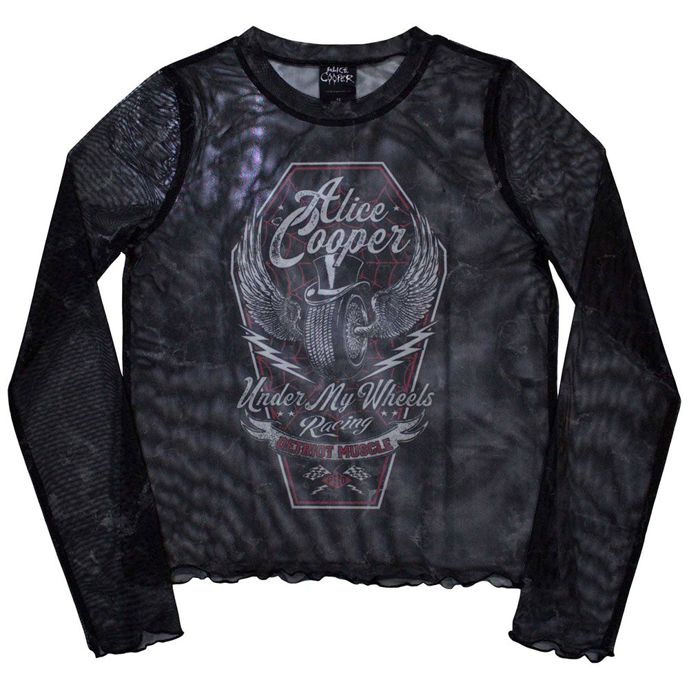 Alice Cooper: Under My Wheels Crop Top (Kvinder) (Mesh)