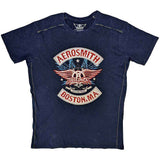 Aerosmith: Boston Pride (Navy Blue) (Wash Collection) T-shirt – officielt merchandise