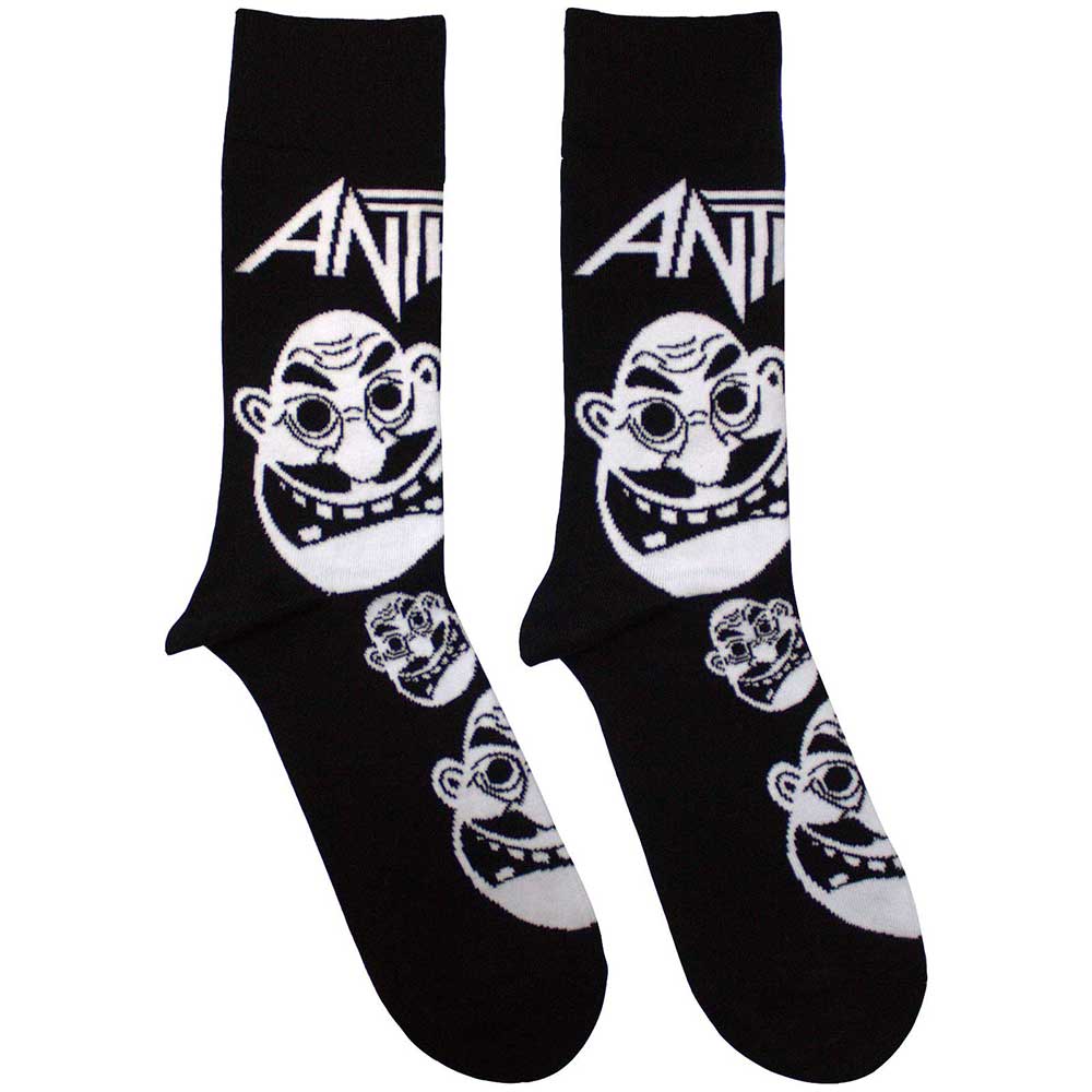 Anthrax: Faces Pattern B&W Ankle Socks