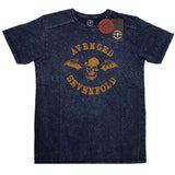 Avenged Sevenfold: Logo (Navy Blue) (Wash Collection) T-shirt – officielt merchandise
