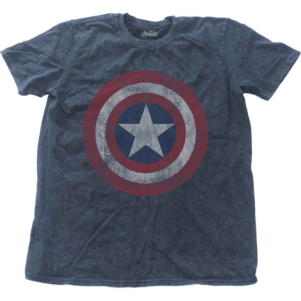 Marvel Comics: Avengers Assemble Cap (Denim Blue) (Wash Collection) T-shirt – officielt merchandise