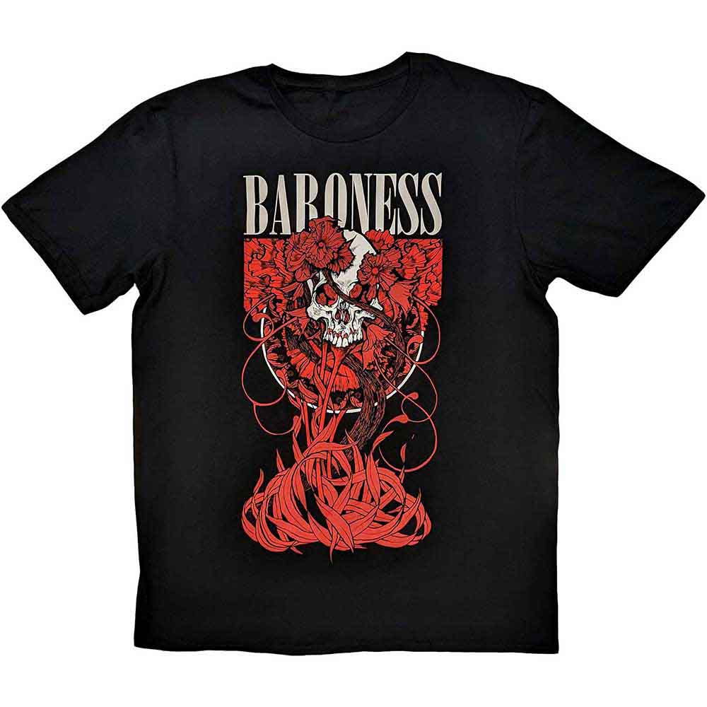 Baroness: Fleur Skull T-shirt – officielt merchandise