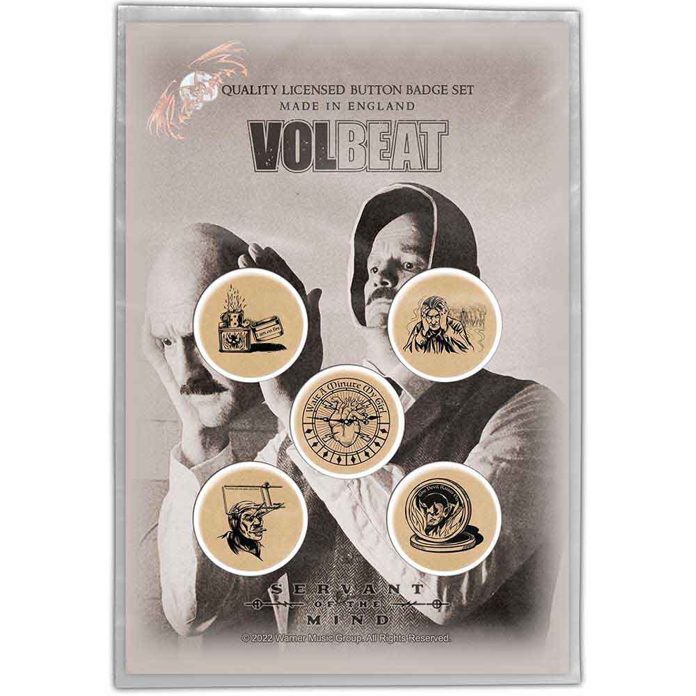 Volbeat: Servant Of The Mind Badge pack – officielt merchandise
