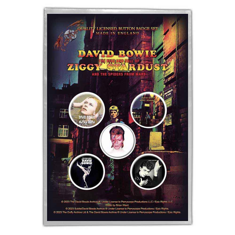 David Bowie: Early Albums Badge pack – officielt merchandise