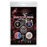 Grateful Dead: Skeleton & Rose Button Badge Pack