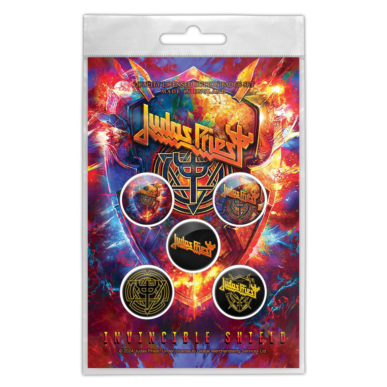 Judas Priest: Invincible Shield Button Badge Pack