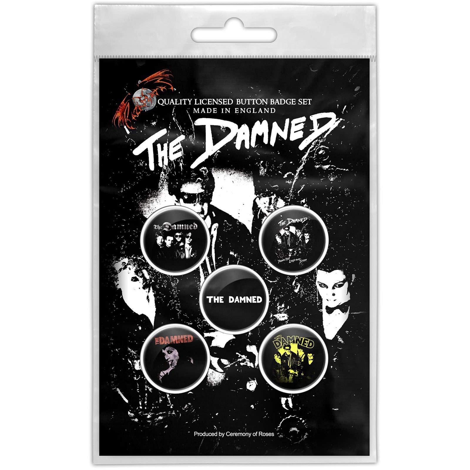The Damned: Young - Hot - Loud And Stiff Badge pack – officielt merchandise
