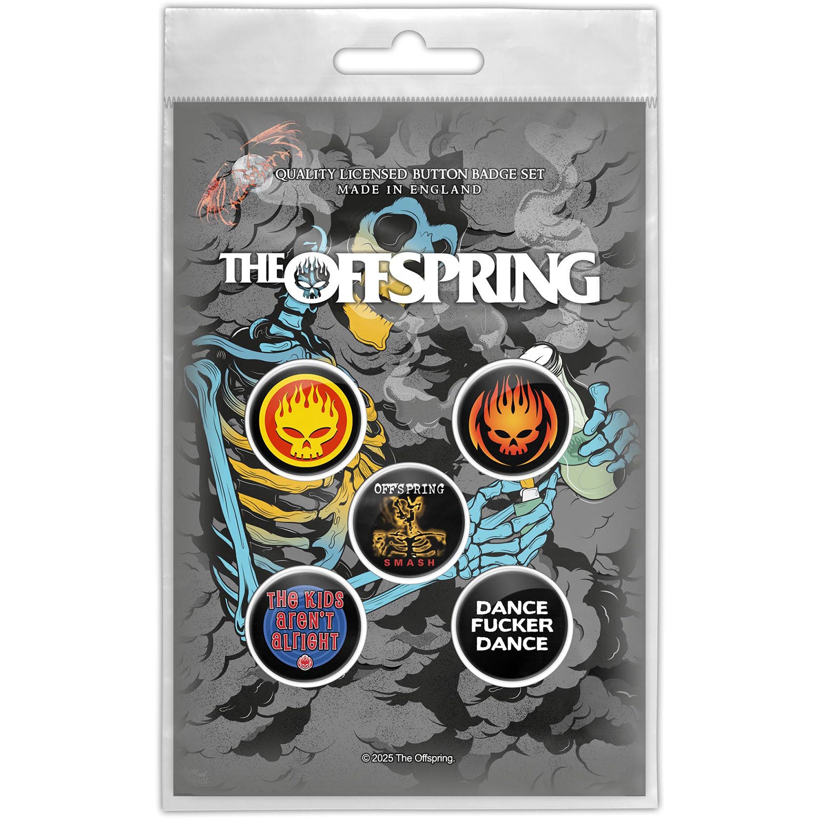 The Offspring: Skeleton Molotov Button Badge Pack