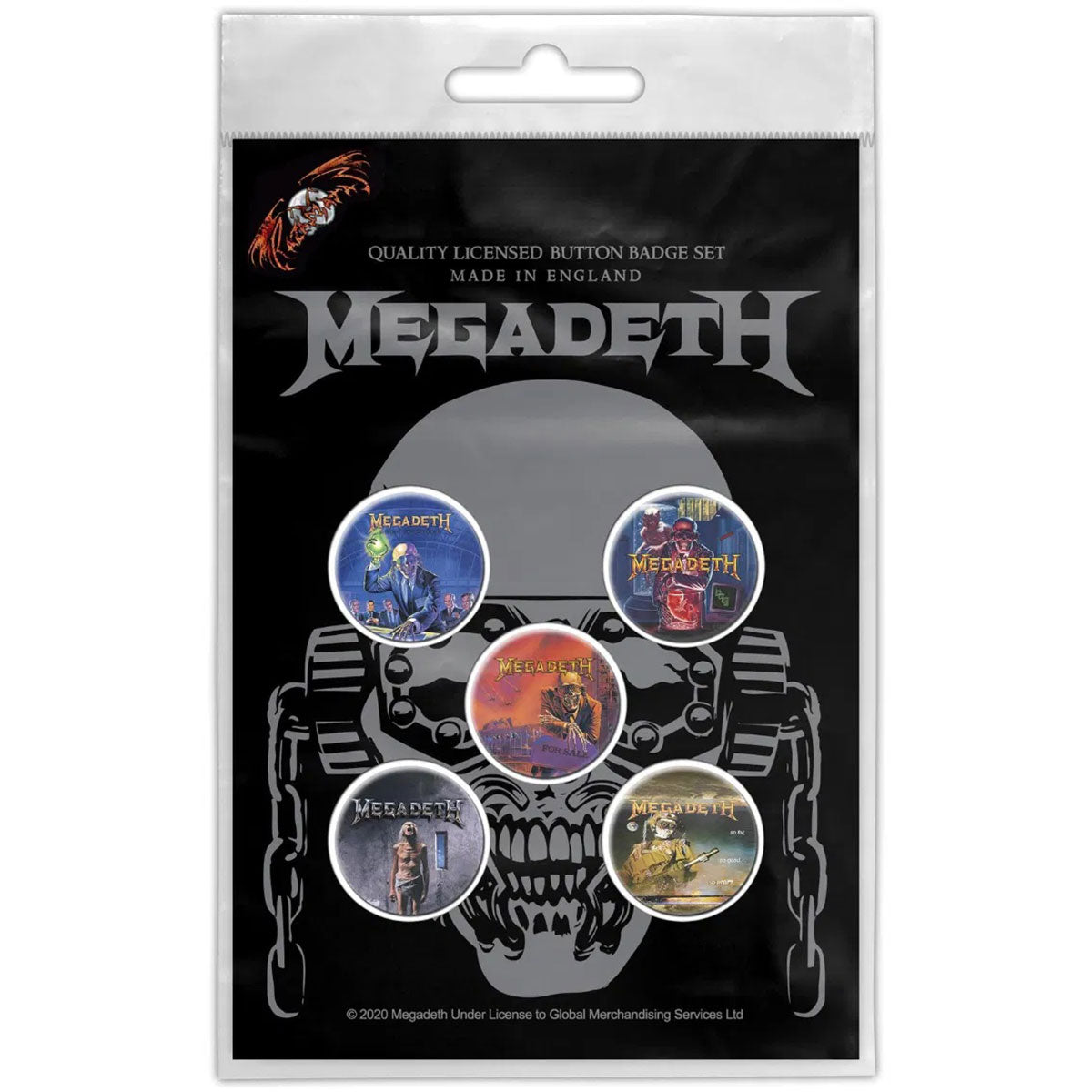 Megadeth: Vic Rattlehead Badge pack – officielt merchandise