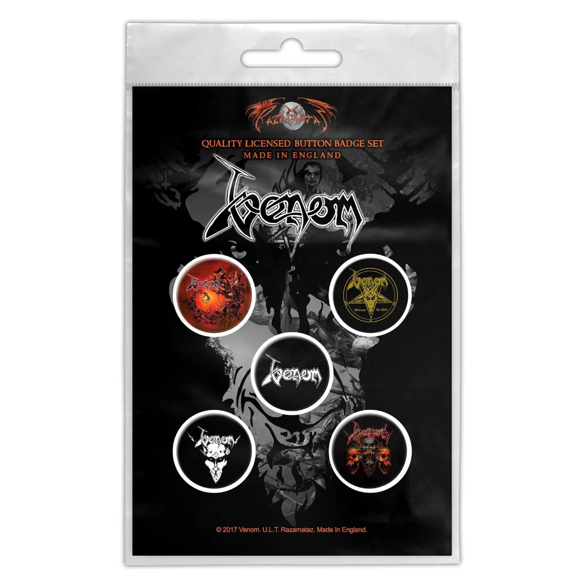 Venom: Black Metal Badge pack – officielt merchandise