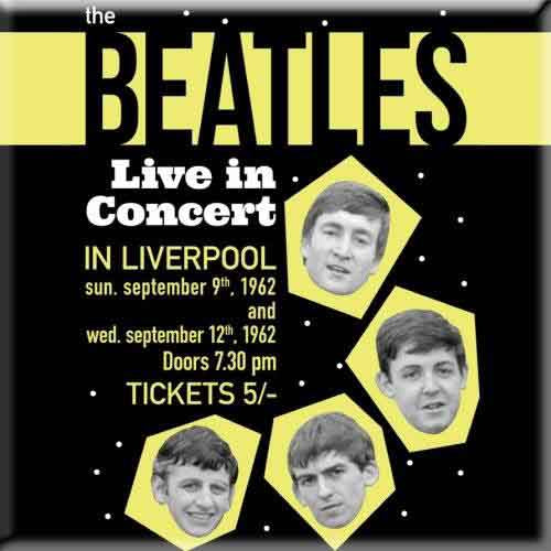 The Beatles: Live in Concert Magnet – officielt merchandise