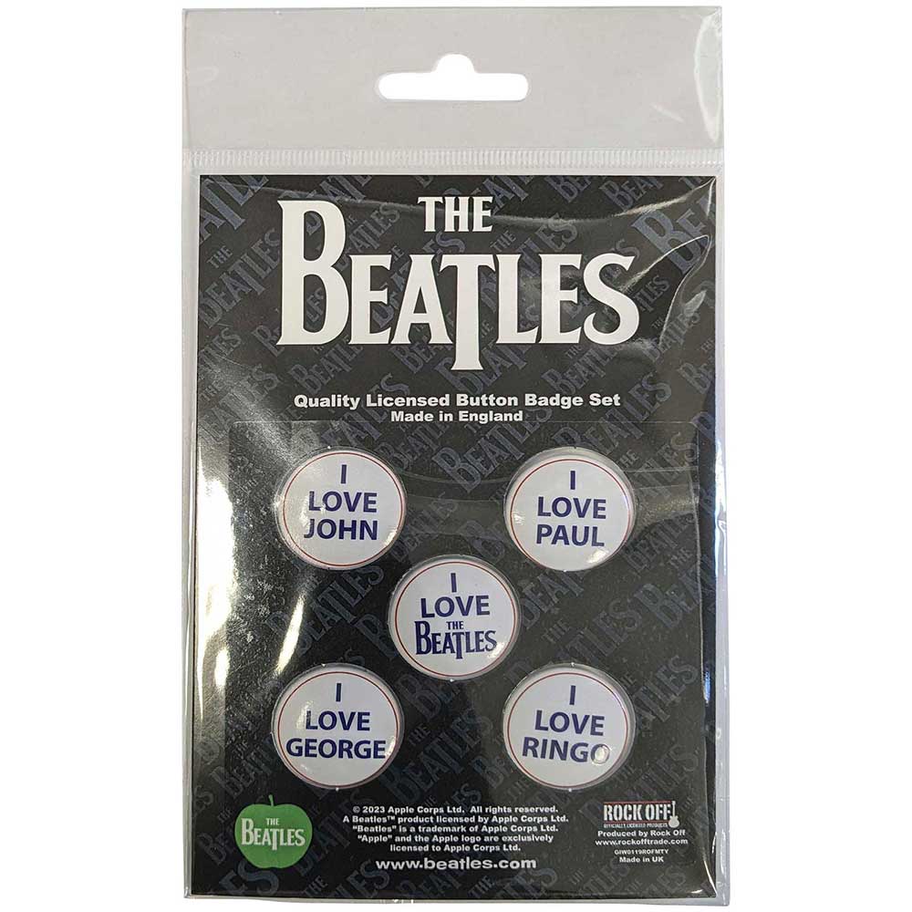 The Beatles: I Love The Beatles Button Badge Pack
