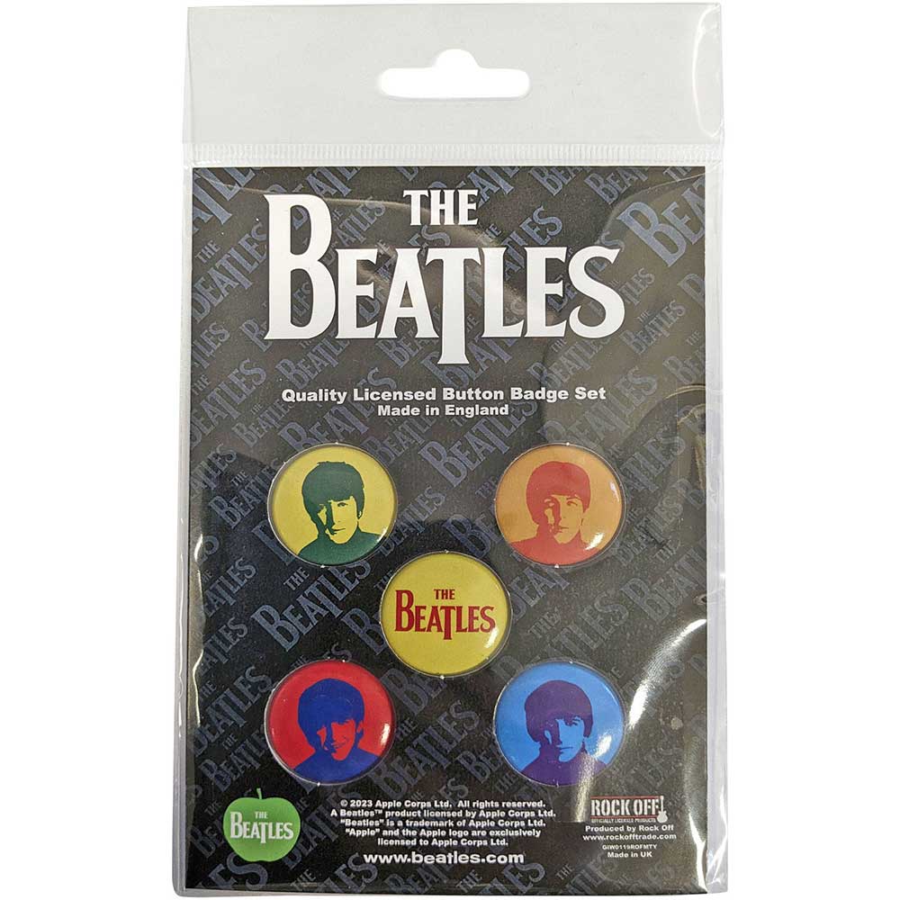The Beatles: J - P - G&R Coloured Badge pack – officielt merchandise