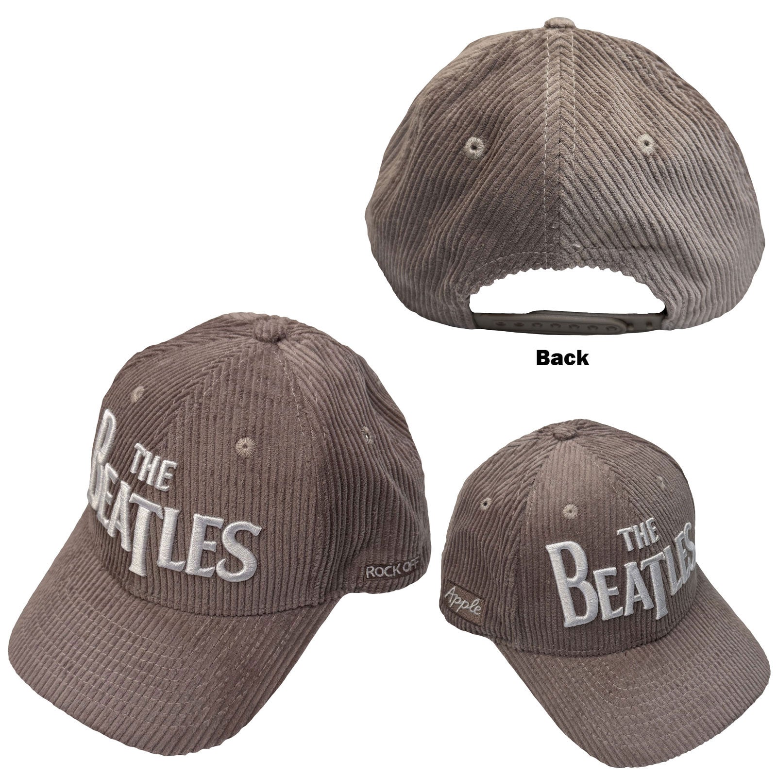 The Beatles: Drop T Logo & Apple Corduroy Cap – officielt merchandise
