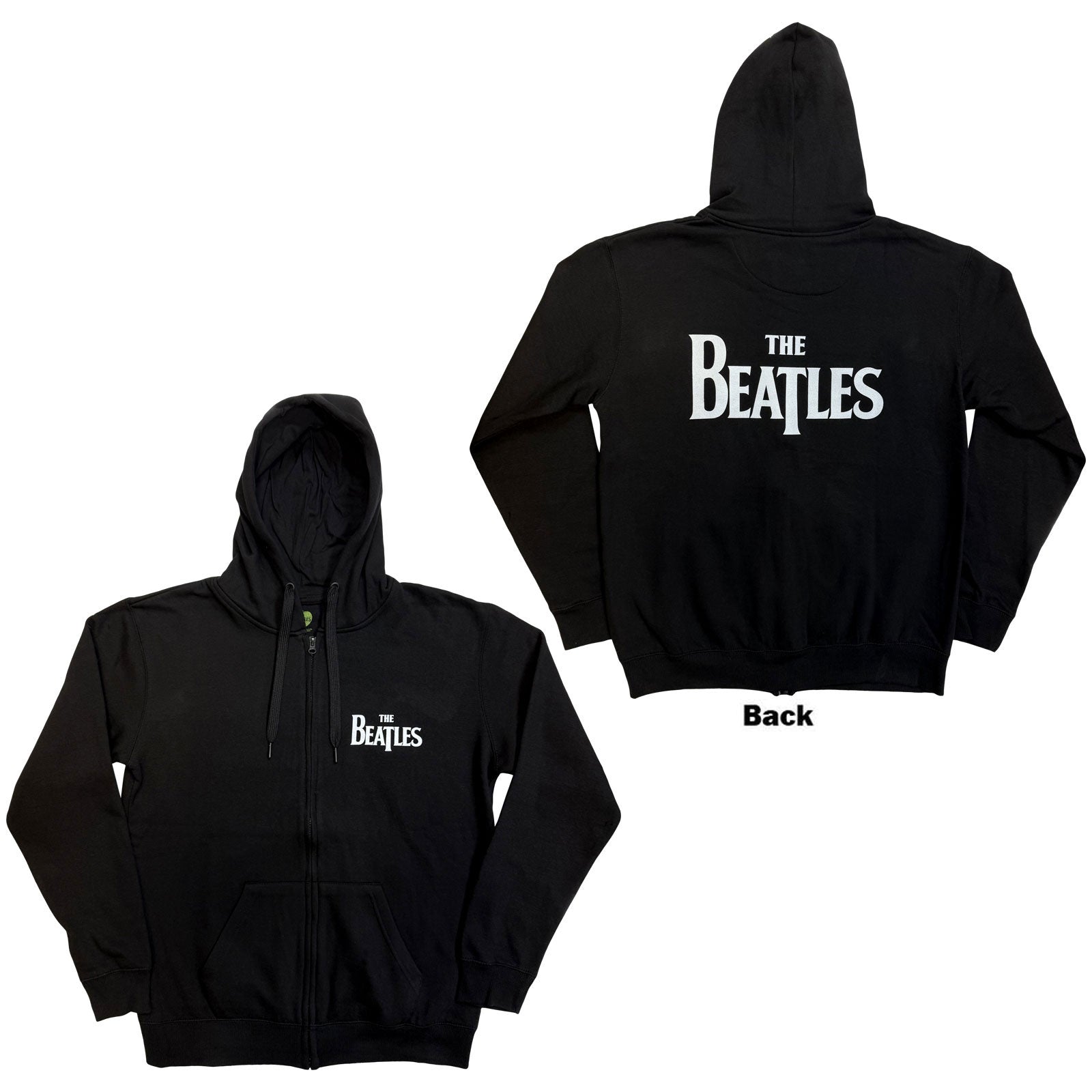 The Beatles: Drop T Logo Zipped Hoodie (Back Print)
