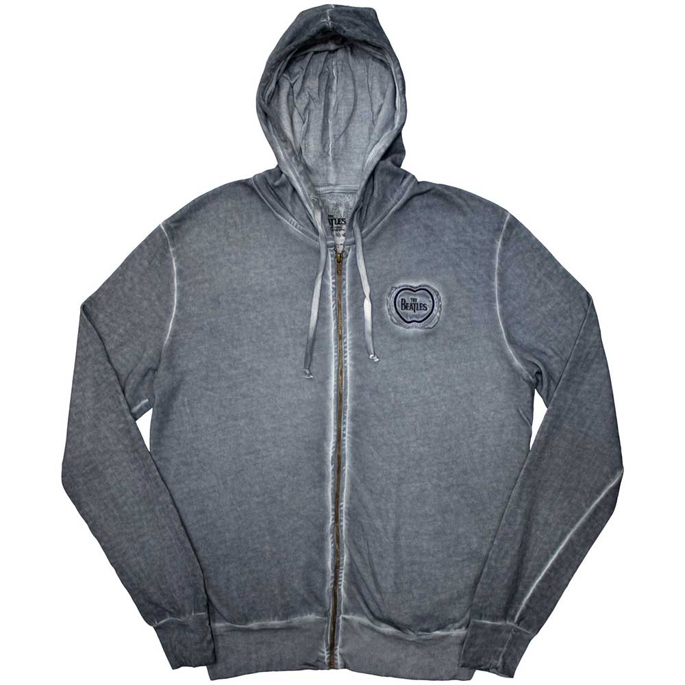 The Beatles: Apple Logo Stone Wash Zipped Hoodie (Wash)