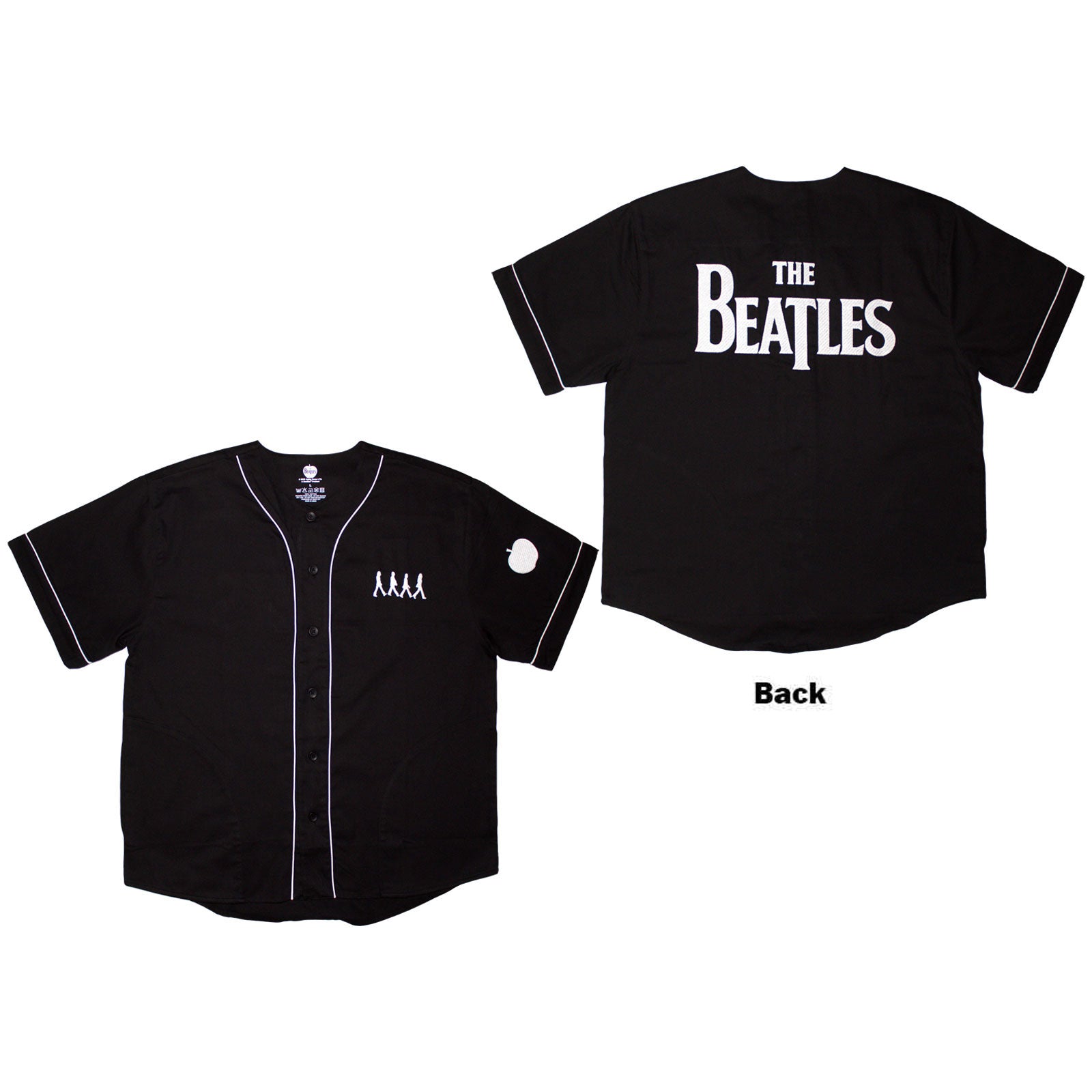 The Beatles: Apple Logo / Walking Baseball Jersey (Back Print)
