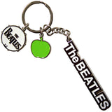 The Beatles: Text Logo Drop T Drum & Apple Charms Keychain (Die Casting)
