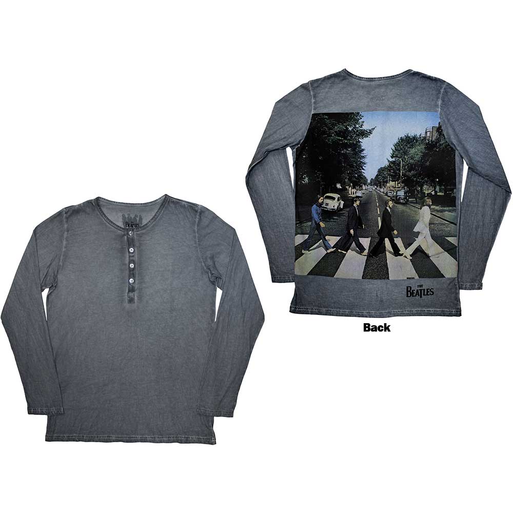 The Beatles: Abbey Road Back Print Stone Wash Long Sleeve T-Shirt (Back Print)