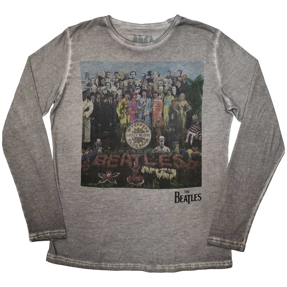 The Beatles: Sgt Pepper Stone Wash Long Sleeve T-Shirt (Wash)