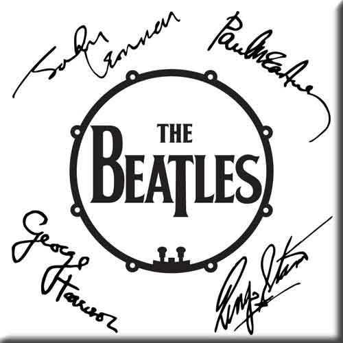 The Beatles: Signed Drum Logo Magnet – officielt merchandise